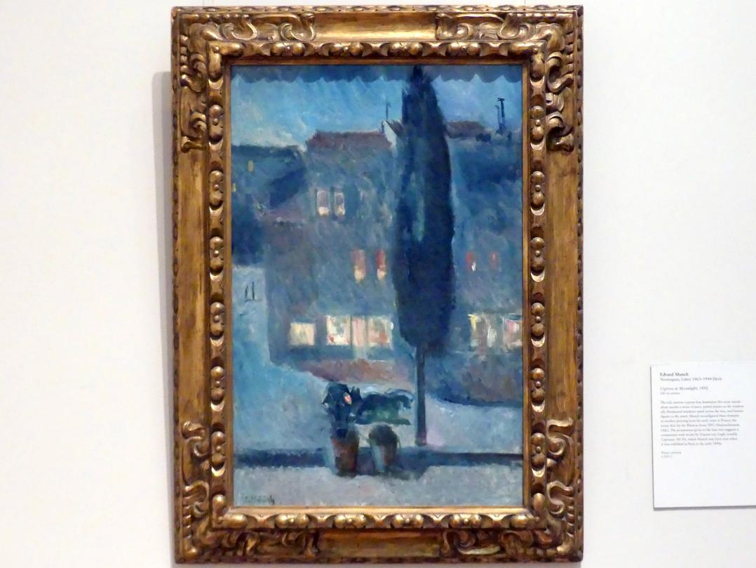 Edvard Munch (1888–1925): Zypressen im Mondllicht, 1892