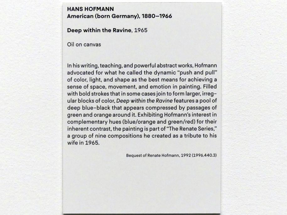 Hans Hofmann (1939–1965), Tief in der Schlucht, New York, Metropolitan Museum of Art (Met), Saal 922-923, 1965, Bild 2/2