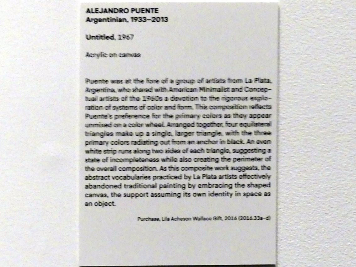 Alejandro Puente (1967), Ohne Titel, New York, Metropolitan Museum of Art (Met), Saal 922-923, 1967, Bild 2/2
