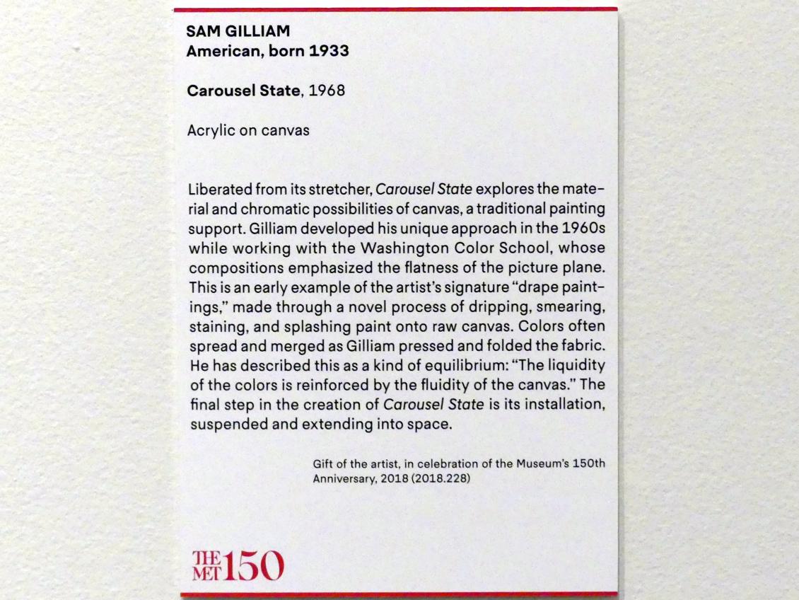 Sam Gilliam (1968–1970), Carousel State, New York, Metropolitan Museum of Art (Met), Saal 924, 1968, Bild 2/2