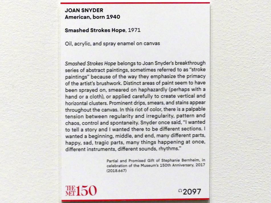 Joan Snyder (1971), Smashed Strokes Hope, New York, Metropolitan Museum of Art (Met), Saal 924, 1971, Bild 2/2