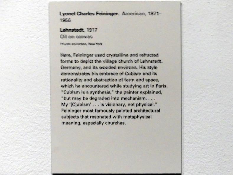 Lyonel Feininger (1907–1940), Lehnstedt, New York, Metropolitan Museum of Art (Met), Saal 900, 1917, Bild 2/2