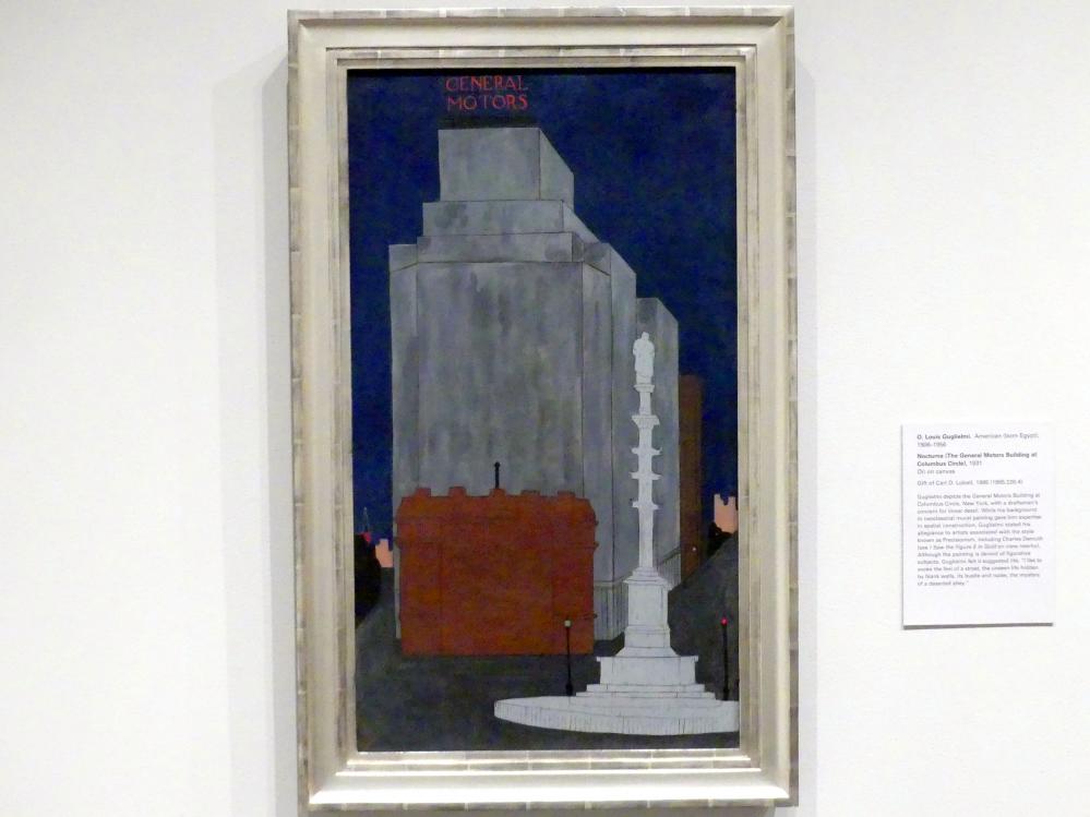 Osvaldo Louis Guglielmi (1931–1939), Nocturne (Das General Motors Building am Columbus Circle), New York, Metropolitan Museum of Art (Met), Saal 902, 1931