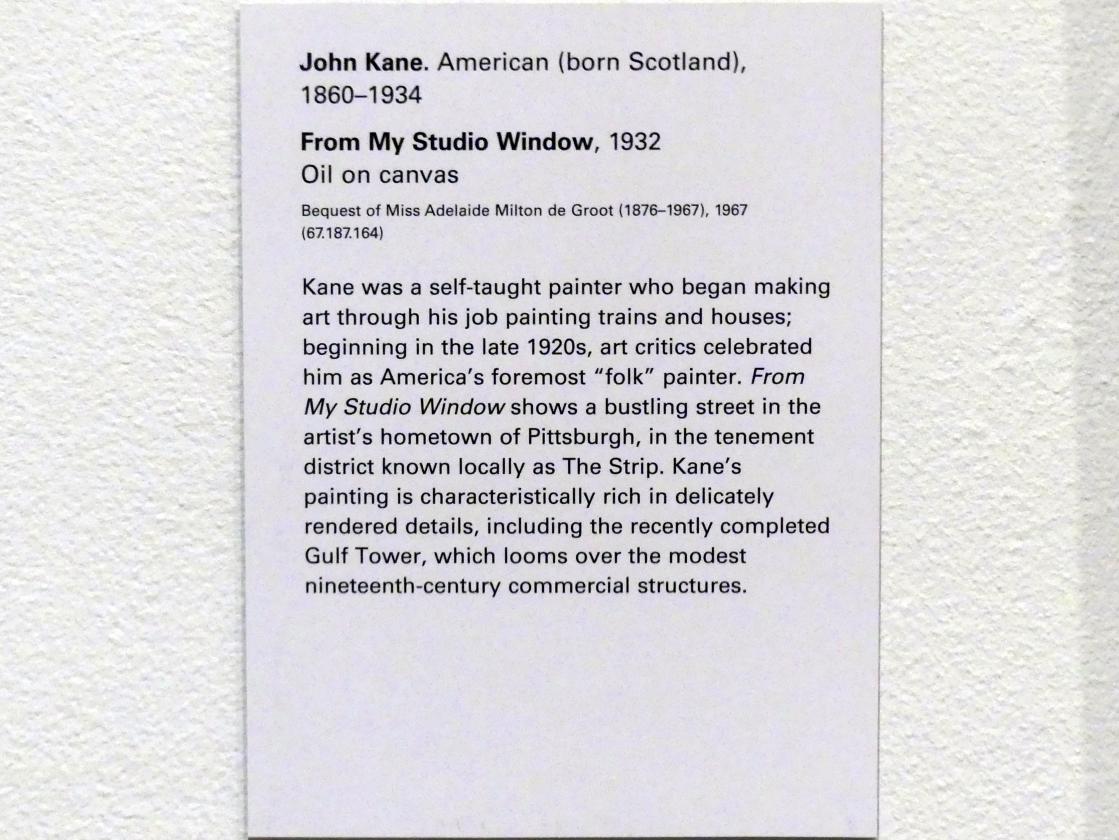 John Kane (1929–1932), Aus meinem Atelierfenster, New York, Metropolitan Museum of Art (Met), Saal 902, 1932, Bild 2/2