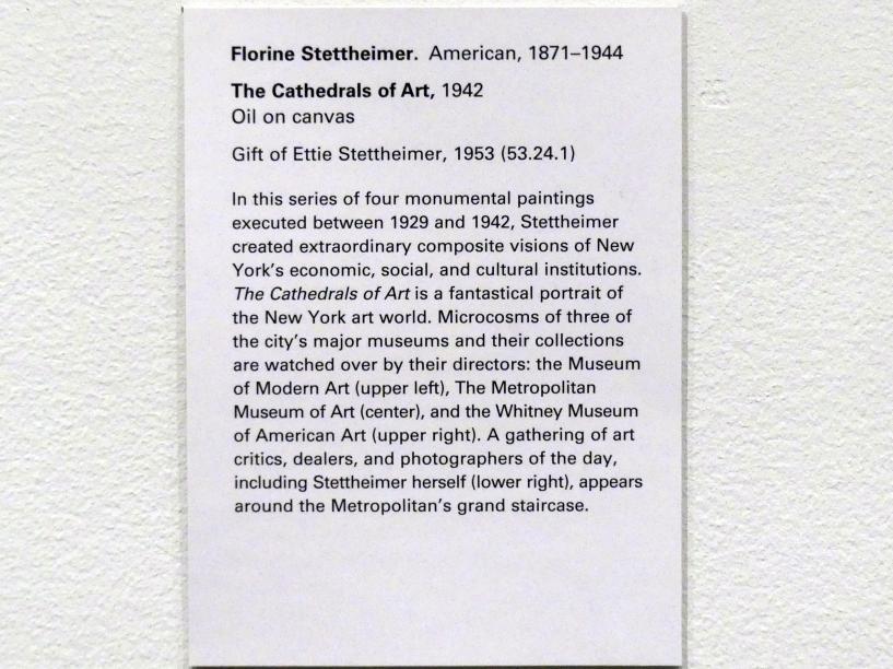 Florine Stettheimer (1912–1942), Die Kathedralen der Kunst, New York, Metropolitan Museum of Art (Met), Saal 902, 1942, Bild 2/2