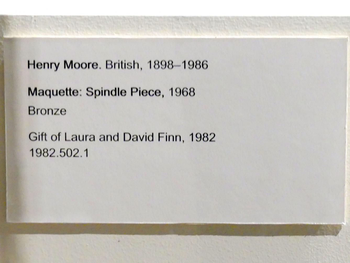 Henry Moore (1924–1982), Bozzetto: Spindelstück, New York, Metropolitan Museum of Art (Met), Saal 903, 1968, Bild 4/4
