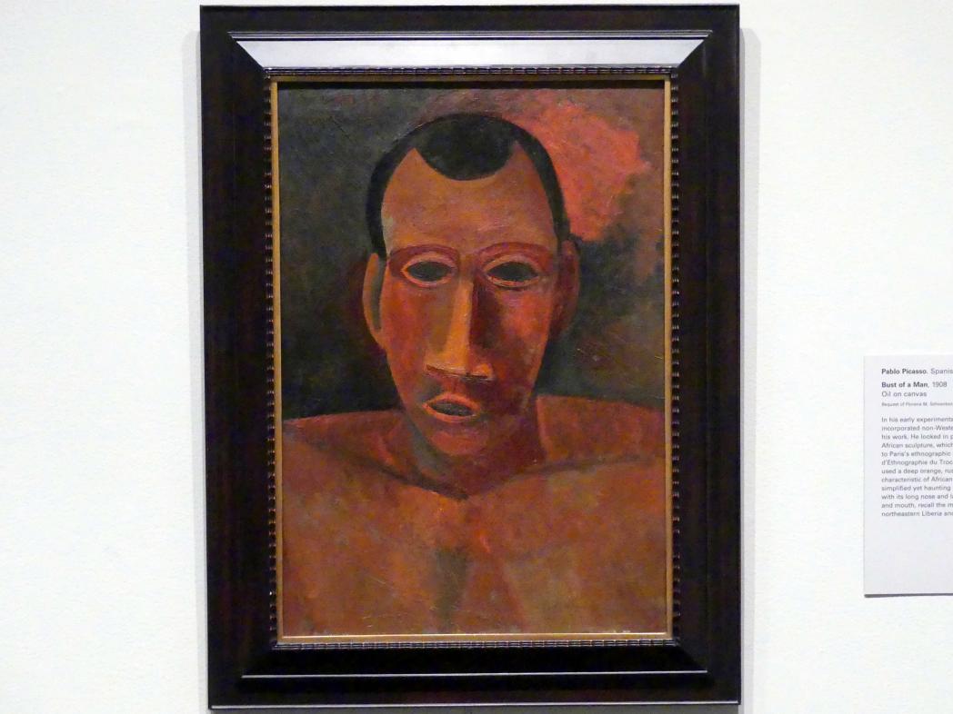 Pablo Picasso (1897–1972), Männliche Büste, New York, Metropolitan Museum of Art (Met), Saal 911, 1908