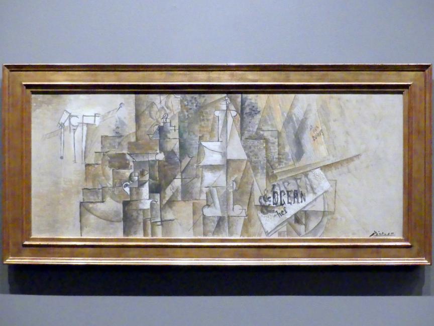 Pablo Picasso (1897–1972), Pfeifenständer und Stillleben auf einem Tisch, New York, Metropolitan Museum of Art (Met), Saal 908, 1911