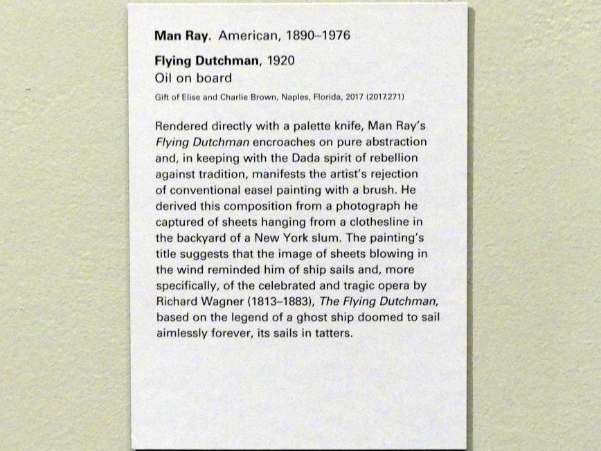 Man Ray (1914–1939), Fliegender Holländer, New York, Metropolitan Museum of Art (Met), Saal 908, 1920, Bild 2/2