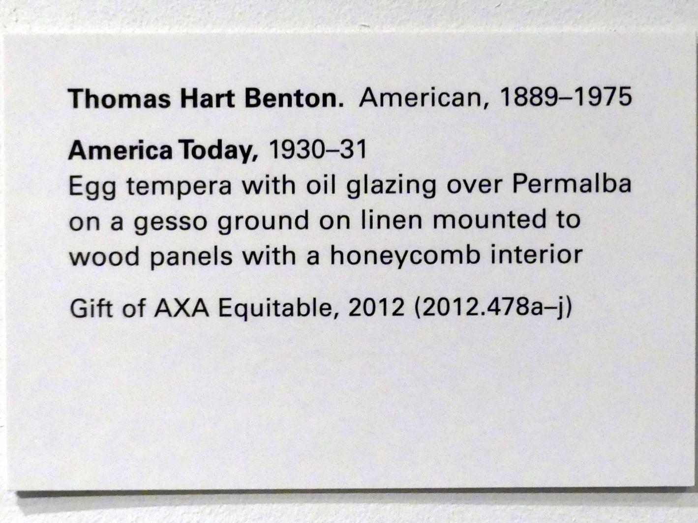 Thomas Hart Benton (1928–1930), Amerika heute, New York, Metropolitan Museum of Art (Met), Saal 909a, 1930–1931, Bild 17/17