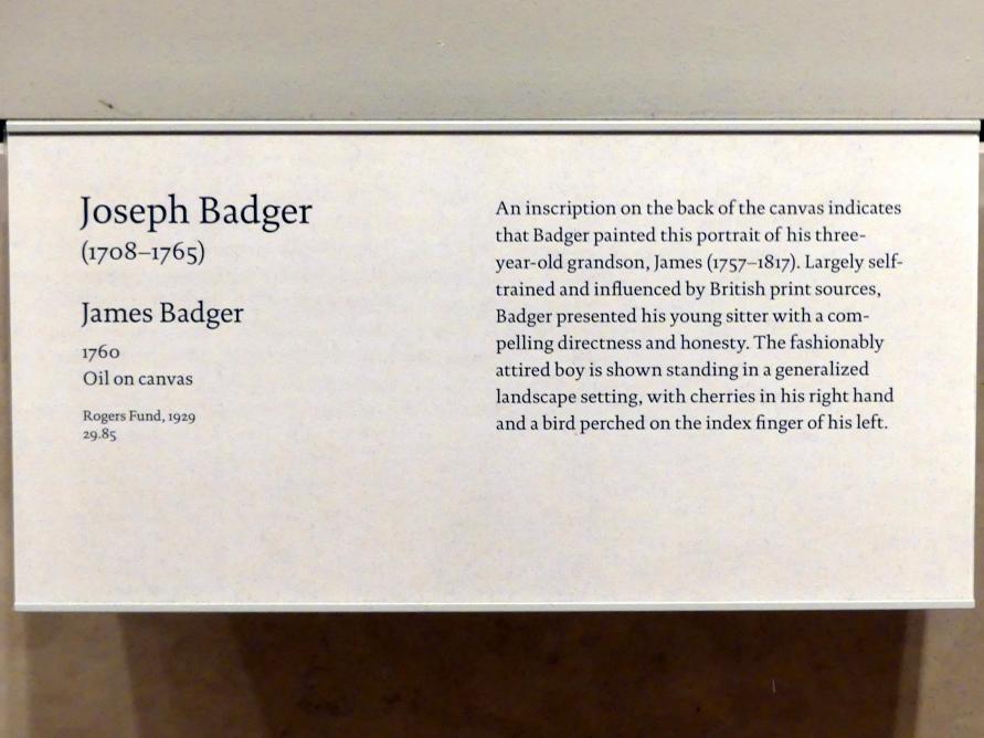 Joseph Badger (1760), James Badger, New York, Metropolitan Museum of Art (Met), Saal 747, 1760, Bild 2/2