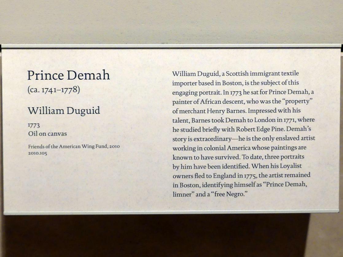 Prince Demah (1773), William Duguid, New York, Metropolitan Museum of Art (Met), Saal 747, 1773, Bild 2/2