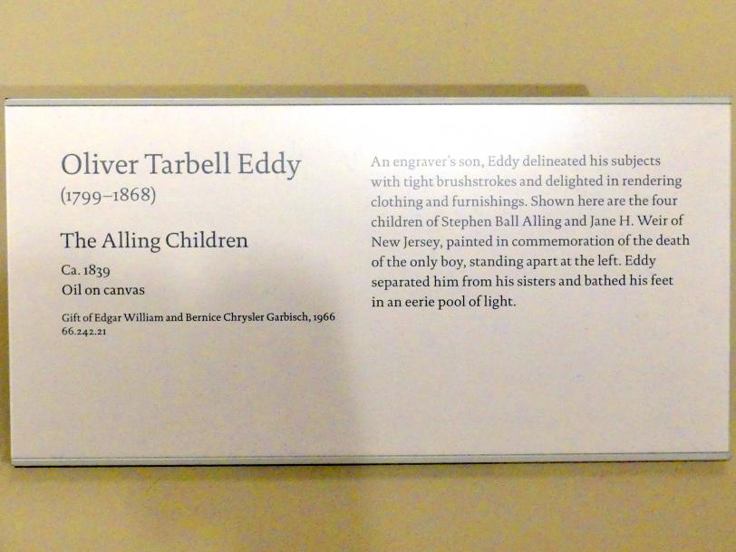 Oliver Tarbell Eddy (1839), Die Alling-Kinder, New York, Metropolitan Museum of Art (Met), Saal 751, um 1839, Bild 2/2