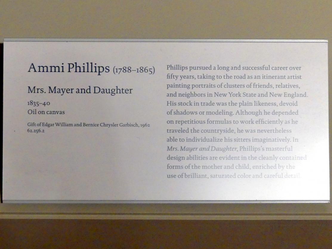 Ammi Phillips: Frau Mayer mit Tochter, um 1835 - 1840, Bild 2/2
