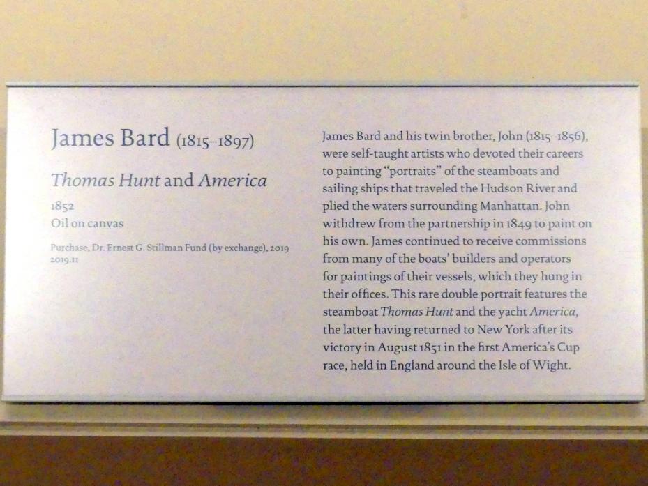 James Bard (1852), "Thomas Hunt" und "Amerika", New York, Metropolitan Museum of Art (Met), Saal 751, 1852, Bild 2/2