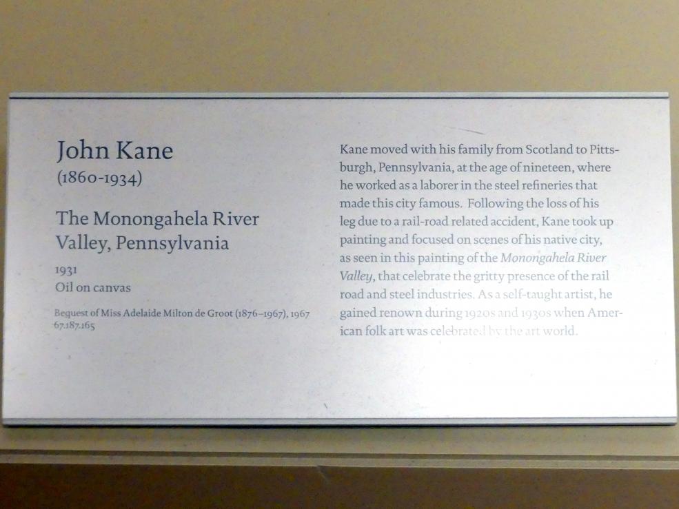 John Kane (1929–1932), Das Monongahela River Valley, Pennsylvania, New York, Metropolitan Museum of Art (Met), Saal 751, 1931, Bild 2/2