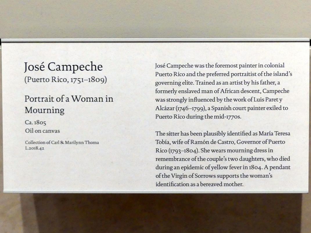 José Campeche (1805), Porträt einer Frau in Trauer, New York, Metropolitan Museum of Art (Met), Saal 755, um 1805, Bild 2/2
