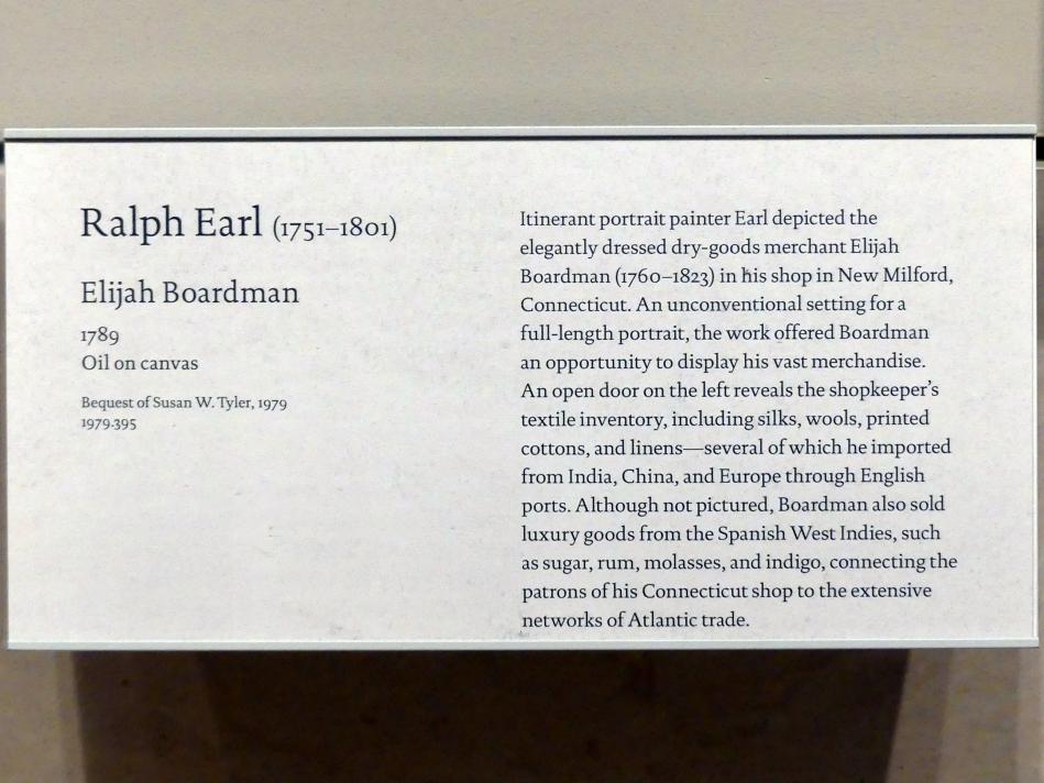 Ralph Earl (1789–1798), Elijah Boardman, New York, Metropolitan Museum of Art (Met), Saal 755, 1789, Bild 2/2