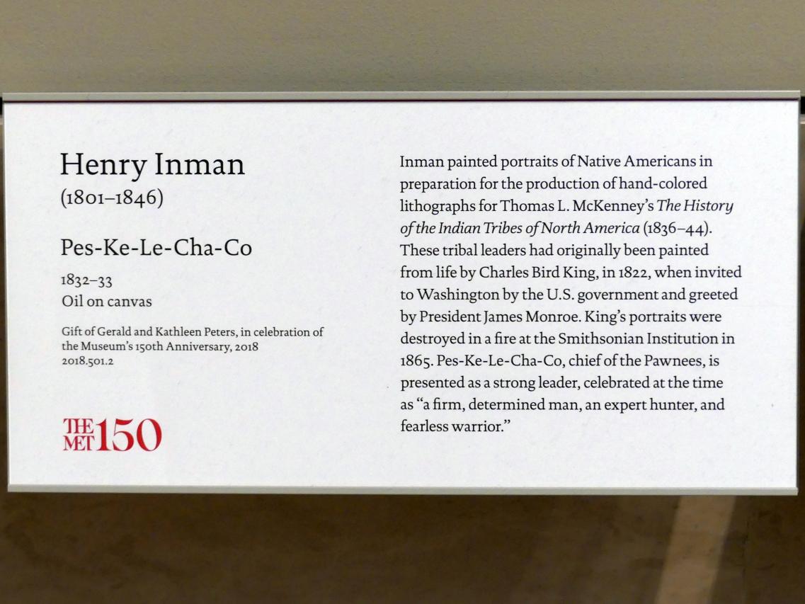 Henry Inman (1832), Pes-Ke-Le-Cha-Co, New York, Metropolitan Museum of Art (Met), Saal 756, 1832–1833, Bild 2/3