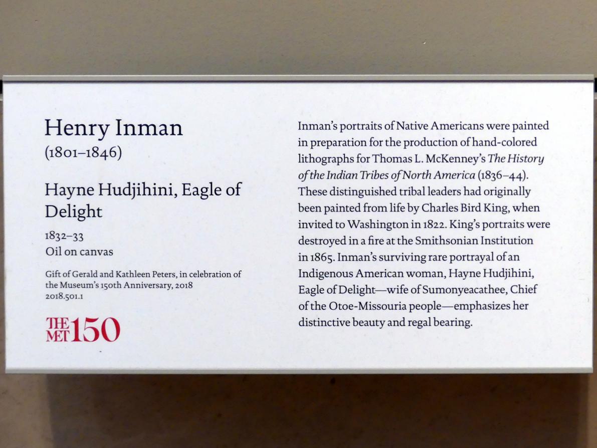 Henry Inman (1832), Hayne Hudjihini, Adler der Freude, New York, Metropolitan Museum of Art (Met), Saal 756, 1832–1833, Bild 2/3