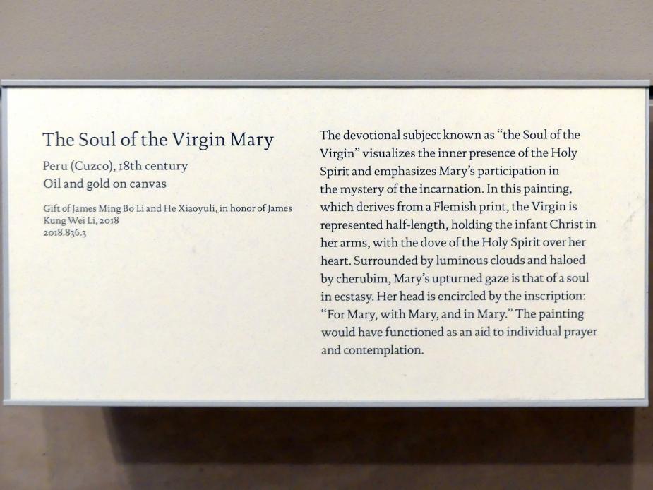 Die Seele der Jungfrau Maria, New York, Metropolitan Museum of Art (Met), Saal 757, 18. Jhd., Bild 2/2