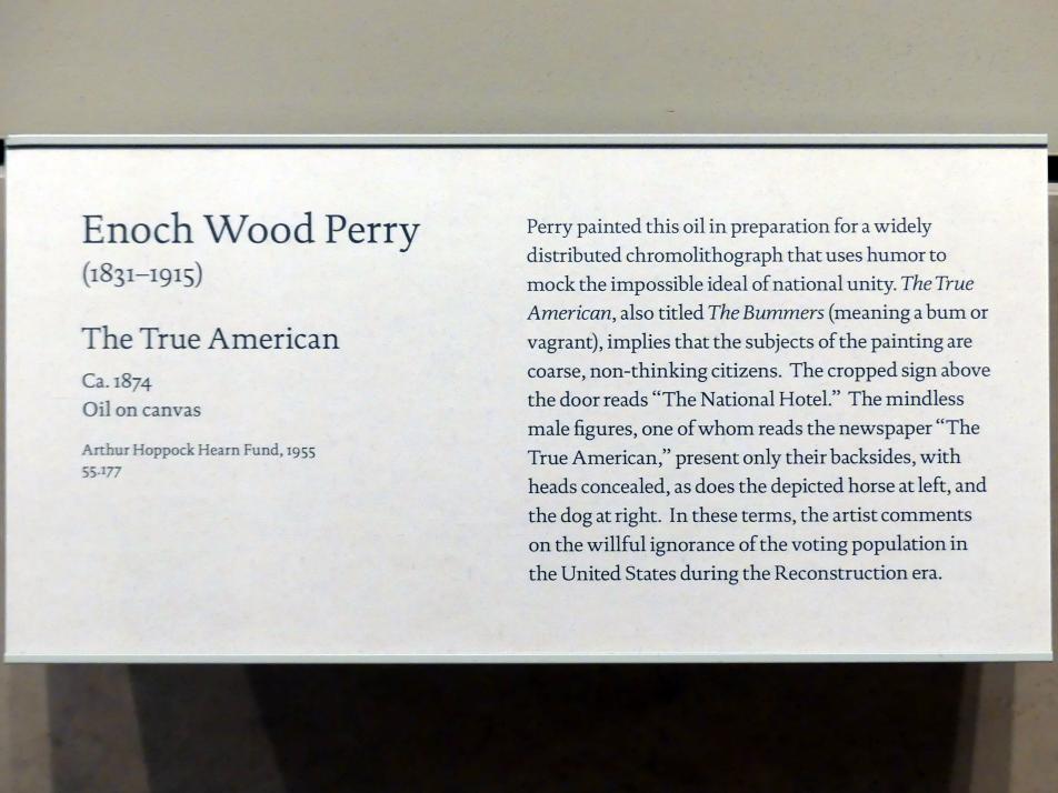 Enoch Wood Perry (1872–1874), Die echten Amerikaner, New York, Metropolitan Museum of Art (Met), Saal 758, um 1874, Bild 2/2