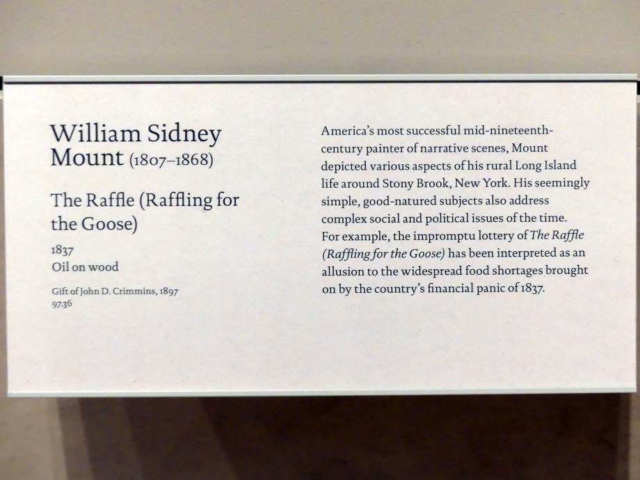 William Sidney Mount (1837–1840), Die Verlosung (Verlosung um die Gans), New York, Metropolitan Museum of Art (Met), Saal 758, 1837, Bild 2/2