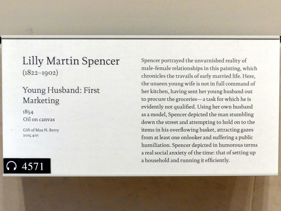 Lilly Martin Spencer (1851–1854), Junger Ehemann: Erstes Marketing, New York, Metropolitan Museum of Art (Met), Saal 758, 1854, Bild 2/2