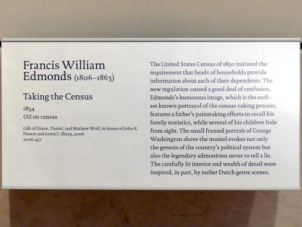 Francis William Edmonds (1851–1854), Volkszählung, New York, Metropolitan Museum of Art (Met), Saal 758, 1854, Bild 2/2