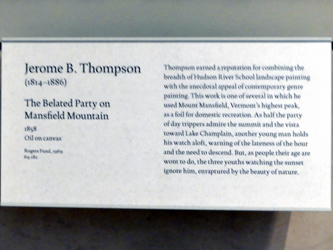 Jerome B. Thompson (1858), Die verspätete Party auf dem Mansfield Mountain, New York, Metropolitan Museum of Art (Met), Saal 759, 1858, Bild 2/2