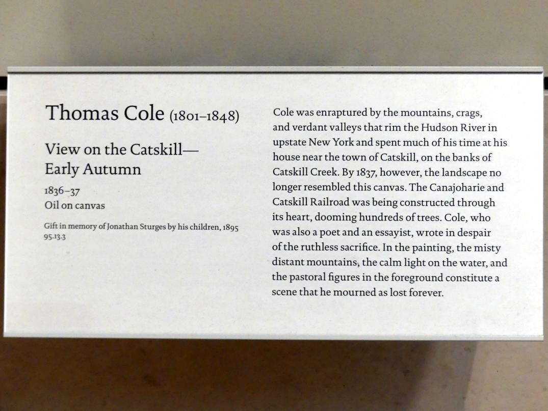 Thomas Cole: Blick auf den Catskill - Frühherbst, 1836 - 1837, Bild 2/2