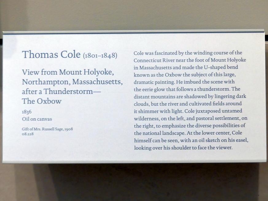 Thomas Cole: Blick vom Mount Holyoke, Northampton, Massachusetts, nach einem Gewitter – die Flussbiegung, 1836, Bild 2/2