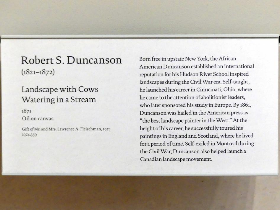 Robert S. Duncanson (1871), Landschaft mit trinkenden Kühen im Fluss, New York, Metropolitan Museum of Art (Met), Saal 759, 1871, Bild 2/2