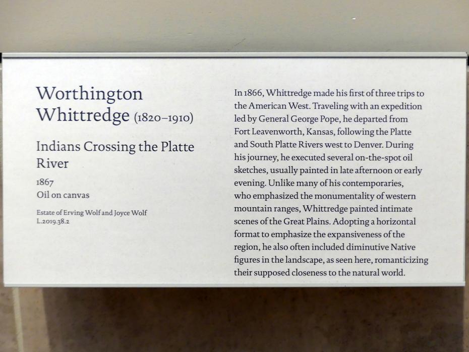 Worthington Whittredge (1867–1885), Indianer durchqueren den Platte River, New York, Metropolitan Museum of Art (Met), Saal 761, 1867, Bild 2/2