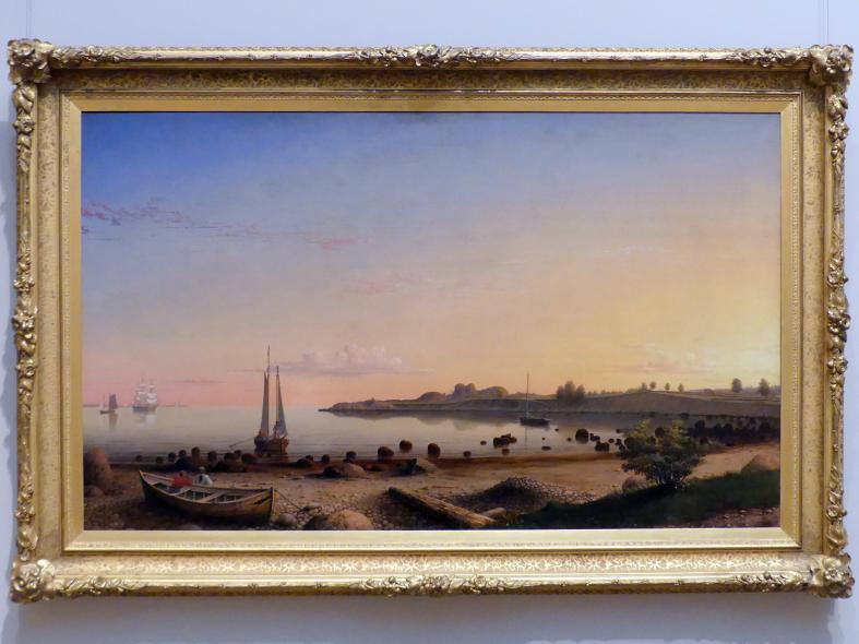 Fitz Henry Lane (Fitz Hugh Lane) (1847–1862), Stage Fort über dem Hafen von Gloucester, New York, Metropolitan Museum of Art (Met), Saal 761, 1862, Bild 1/2