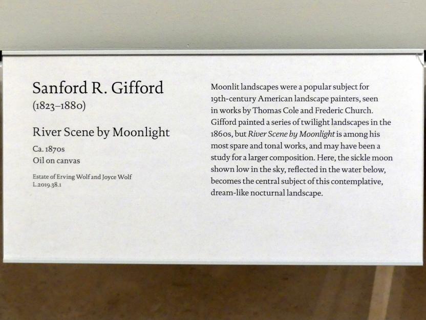 Sanford Robinson Gifford (1865–1875), Flussszene bei Mondschein, New York, Metropolitan Museum of Art (Met), Saal 761, um 1870–1880, Bild 2/2
