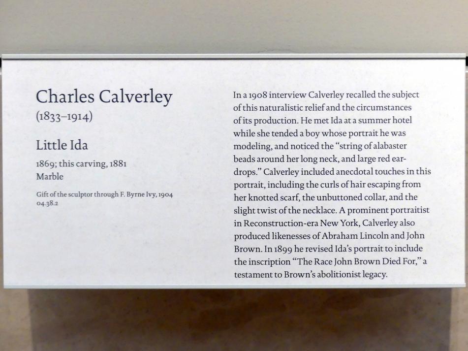Charles Stuart Calverley (1869), Kleine Ida, New York, Metropolitan Museum of Art (Met), Saal 762, 1869, Bild 2/2
