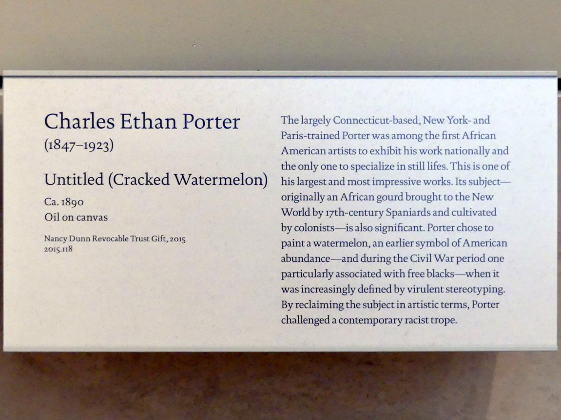 Charles Ethan Porter (1890), Ohne Titel (Aufgebrochene Wassermelone), New York, Metropolitan Museum of Art (Met), Saal 762, um 1890, Bild 2/2