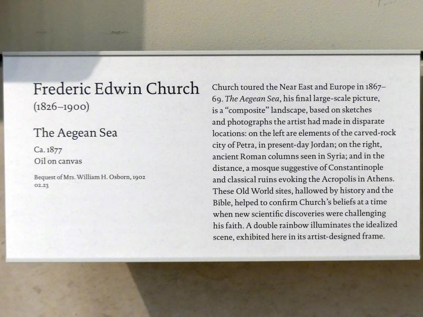 Frederic Edwin Church (1850–1877), Die Ägäis, New York, Metropolitan Museum of Art (Met), Saal 760, um 1877, Bild 2/2