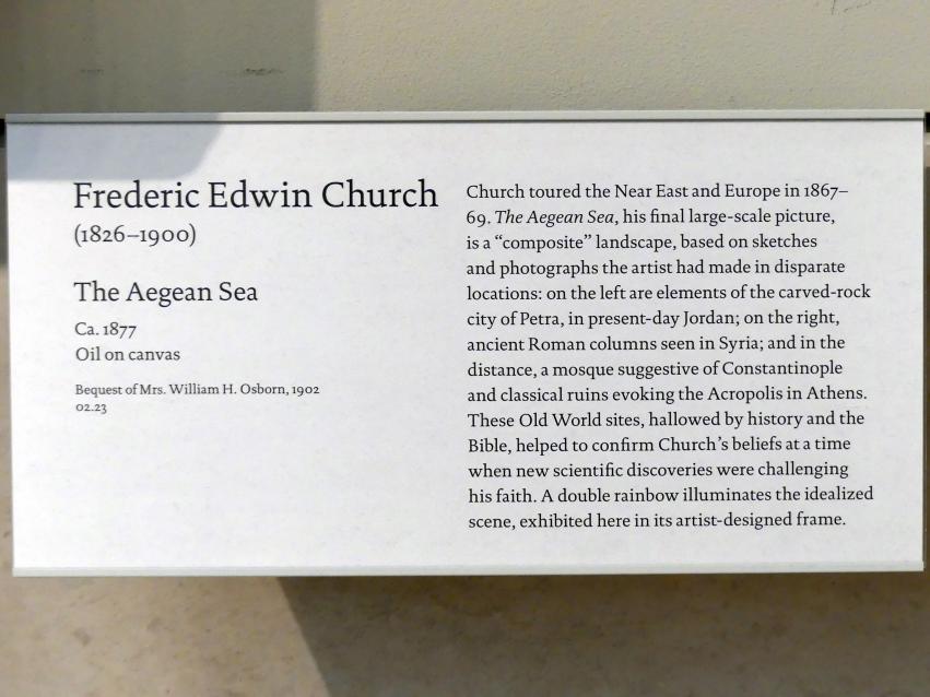 Frederic Edwin Church (1850–1877), Die Ägäis, New York, Metropolitan Museum of Art (Met), Saal 760, um 1877, Bild 2/2
