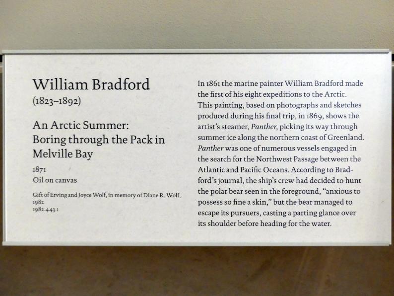 William Bradford (1871), Ein arktischer Sommer: Eisbrecher in Melville Bay, New York, Metropolitan Museum of Art (Met), Saal 760, 1871, Bild 2/2