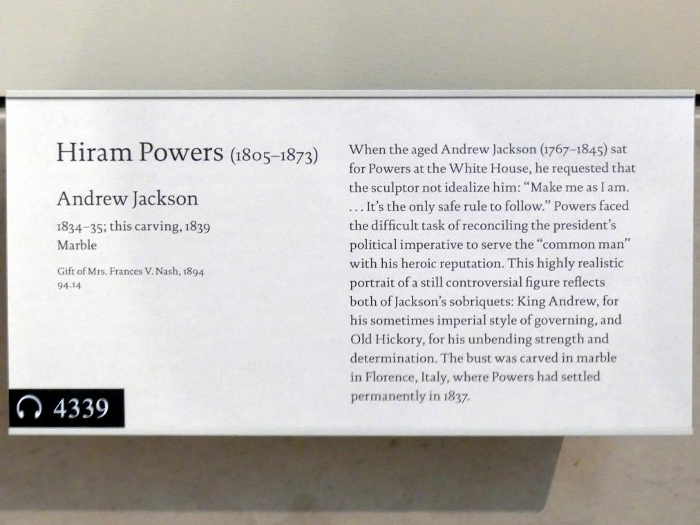 Hiram Powers: Andrew Jackson, 1834 - 1835, Bild 3/3