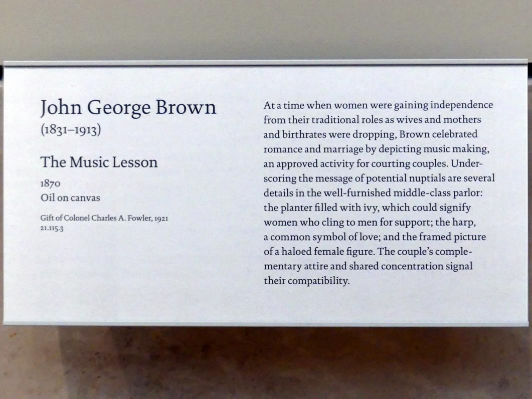 John George Brown (1866–1884), Die Musikstunde, New York, Metropolitan Museum of Art (Met), Saal 763, 1870, Bild 2/2