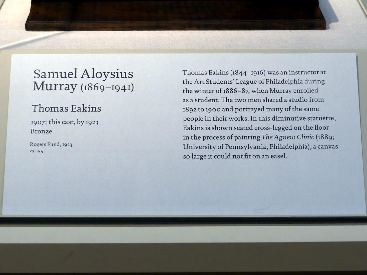 Samuel Murray (1907), Thomas Eakins, New York, Metropolitan Museum of Art (Met), Saal 764, 1907, Bild 4/4