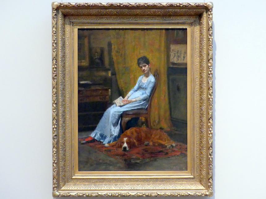 Thomas Eakins (1869–1900), Die Frau des Künstlers und sein Setter-Hund, New York, Metropolitan Museum of Art (Met), Saal 764, um 1884–1889, Bild 1/3