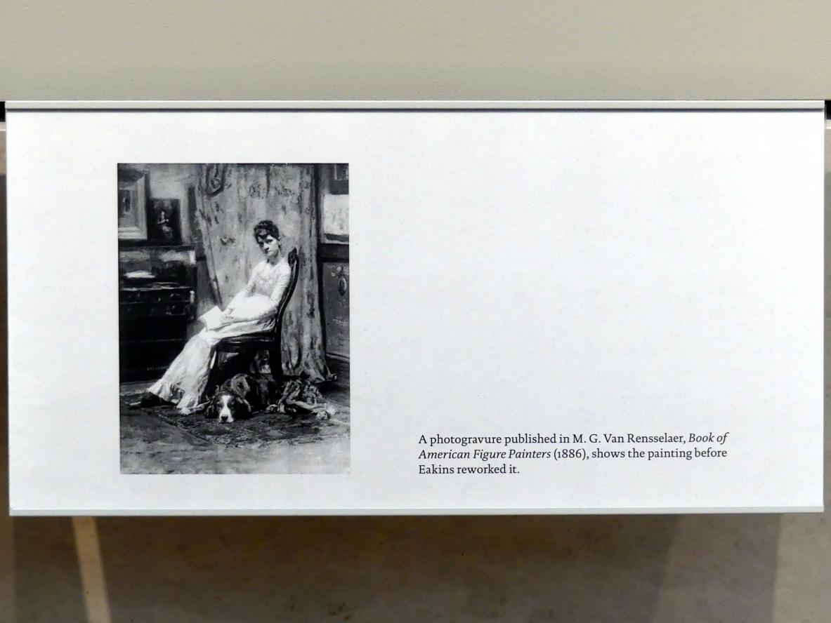Thomas Eakins (1869–1900), Die Frau des Künstlers und sein Setter-Hund, New York, Metropolitan Museum of Art (Met), Saal 764, um 1884–1889, Bild 3/3