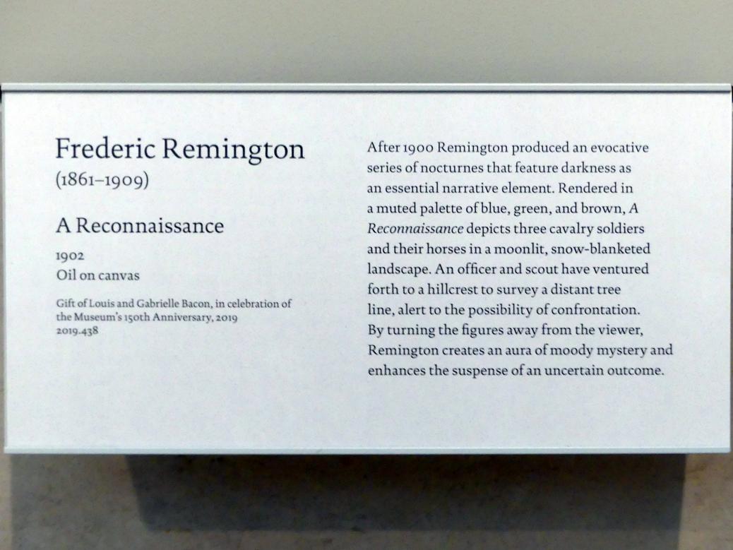 Frederic Remington (1895–1907), Die Aufklärung, New York, Metropolitan Museum of Art (Met), Saal 765, 1902, Bild 2/2