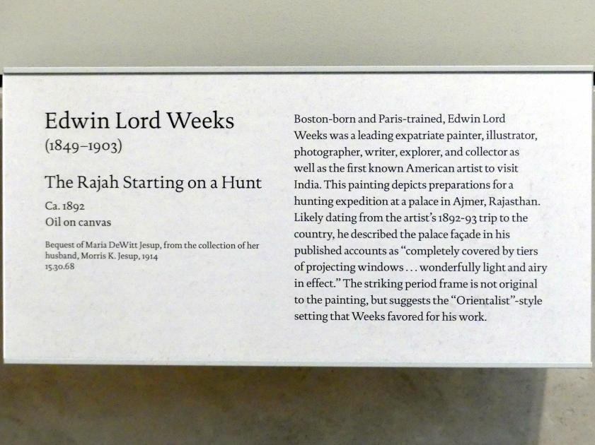 Edwin Lord Weeks (1892), Der Rajah beim Aufbruch zur Jagd, New York, Metropolitan Museum of Art (Met), Saal 766, um 1892, Bild 2/2