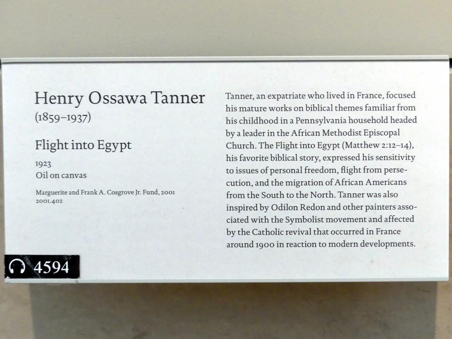 Henry Ossawa Tanner: Flucht nach Ägypten, 1923, Bild 2/2