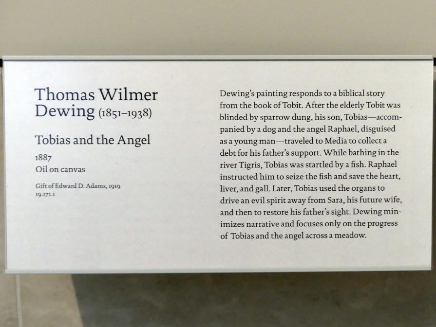 Thomas Wilmer Dewing (1887–1902), Tobias und der Engel, New York, Metropolitan Museum of Art (Met), Saal 766, 1887, Bild 2/2